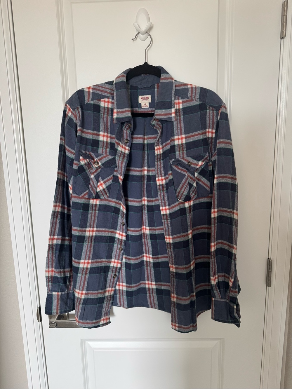 100% Cotton Mossimo Supply Co. Blue Plaid Button-Up Shirt